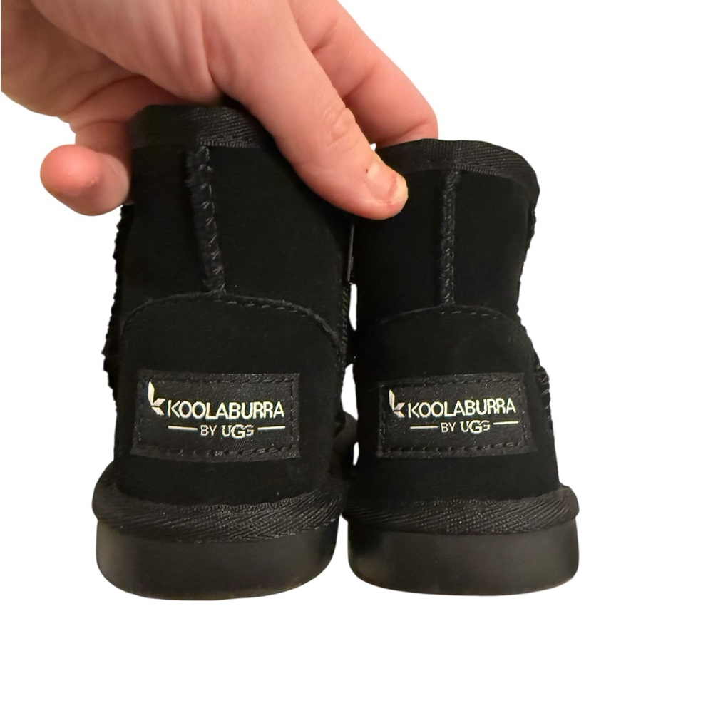 NWOT Koolaburra Toddler Black Short Suede winter Ugg Boots w faux fur lining 5 - Picture 7 of 9